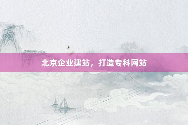 北京企业建站,打造专科网站